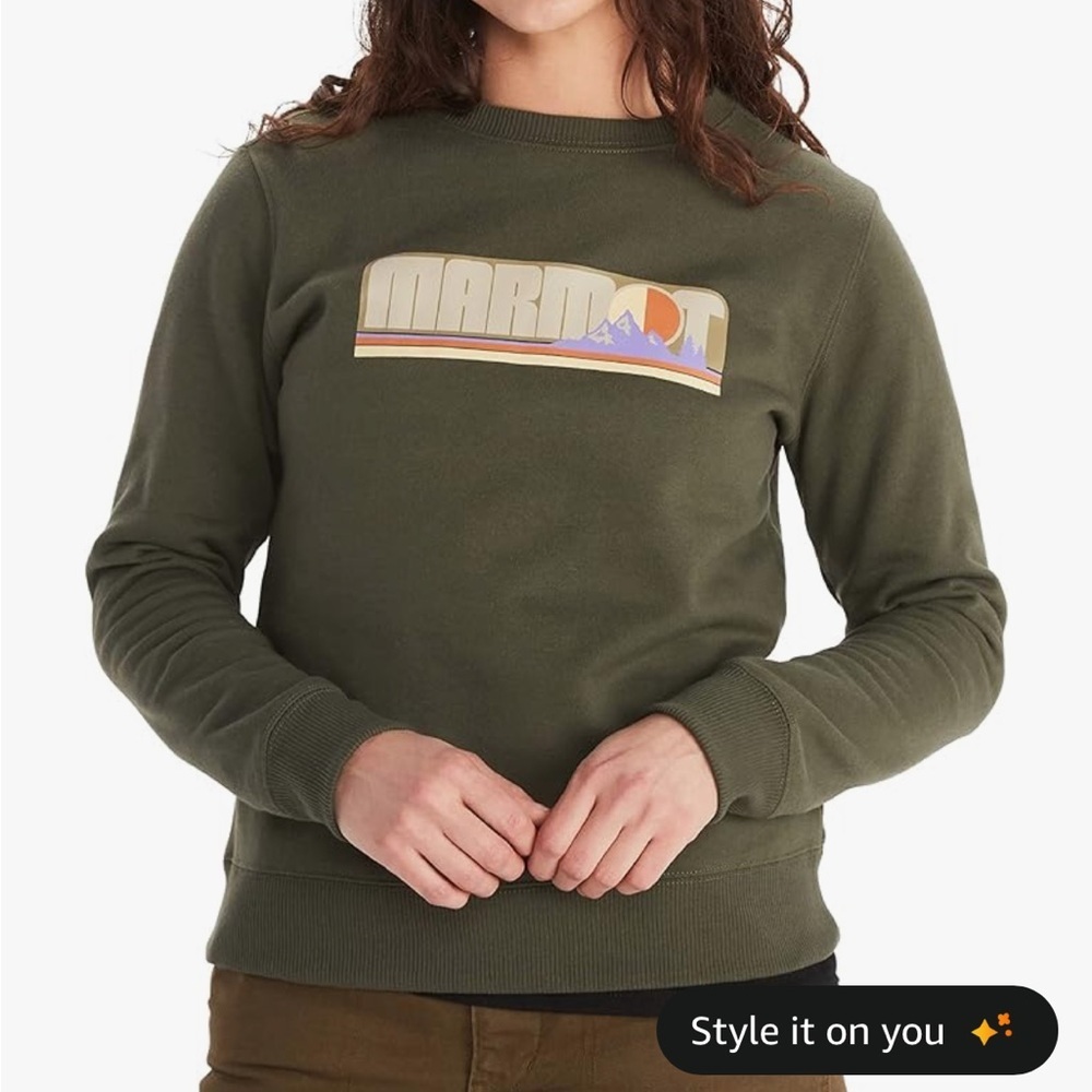 NWT MARMOT Montane Crew Sweatshirt Screen Printed Graphic  XL